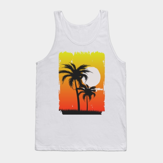 Palm sunset Tank Top by Lifestyle T-shirts